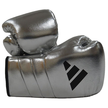 EXCLUSIVE ADIDAS ADISPEED METALLIC LACE BOXING GLOVES - SILVER